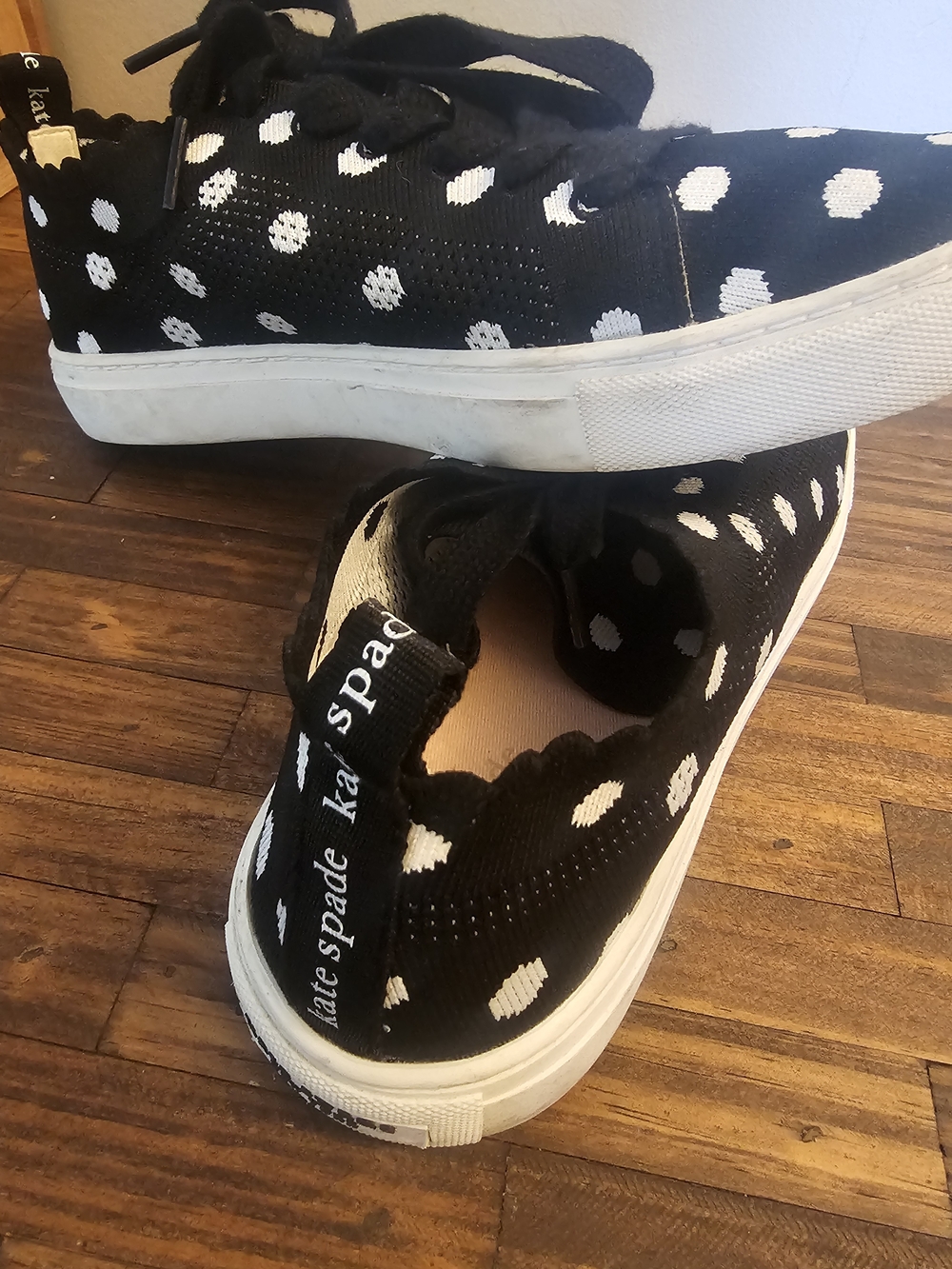Kate Spade Black & White Polka Dot Slip-On Sneakers - Picture 3 of 6